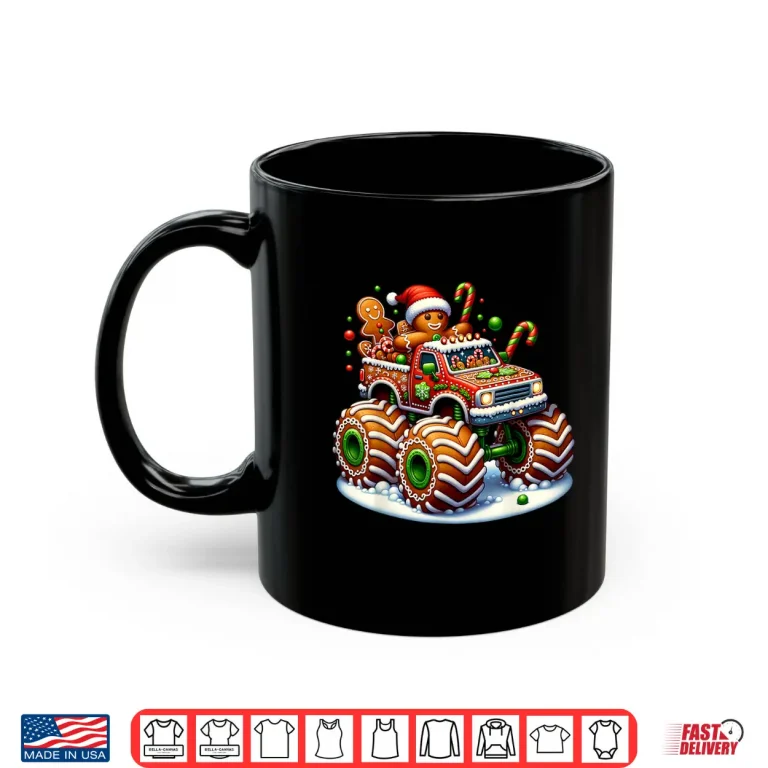 Mug Funny Christmas Baking Cookies Truck Gingerbread Men Women Shirt