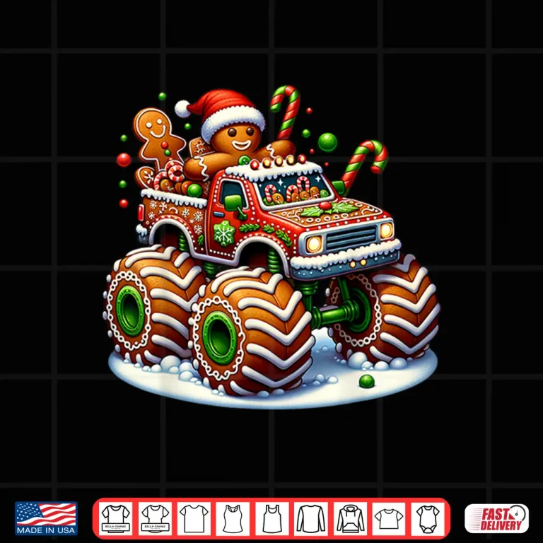 Design Funny Christmas Baking Cookies Truck Gingerbread Men Women Shirt
