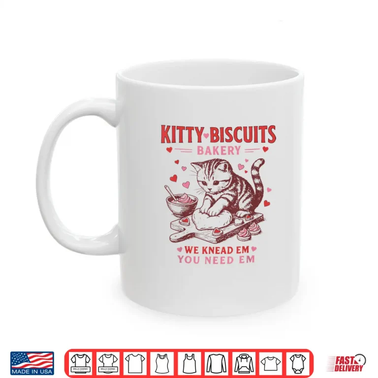 Mug Kitty Biscuits Bakery Cat Lover Valentines Cat Baking Cookie Shirt