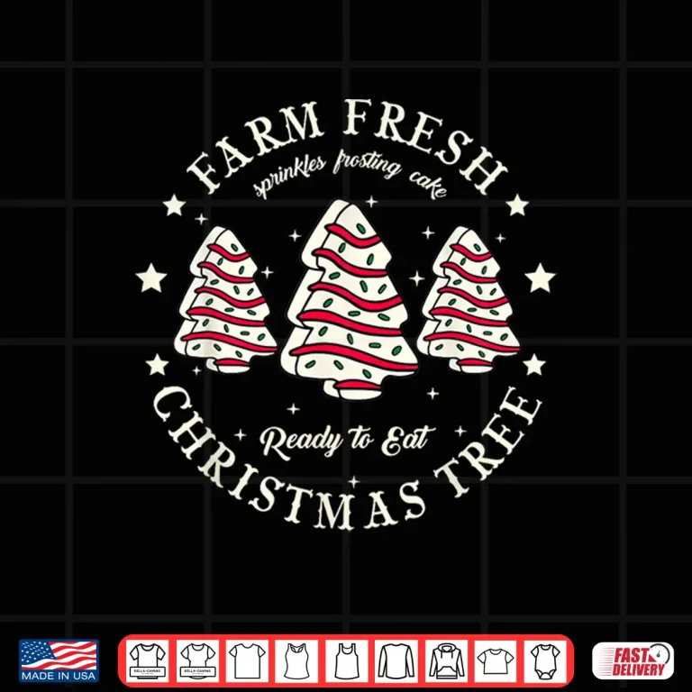 Design Vintage Farm Fresh Christmas Tree Cookies Holiday Baking Art Shirt