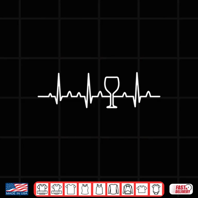 Design EKG Wine Funny Wine Heartbeat Pulse Professional Shirt