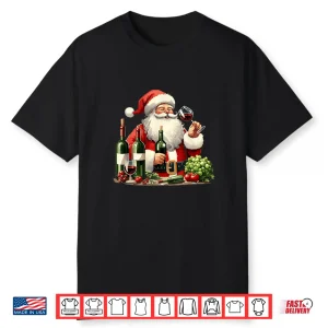 Wine Tasting Santa Funny Hobbies Christmas Pajama Shirt