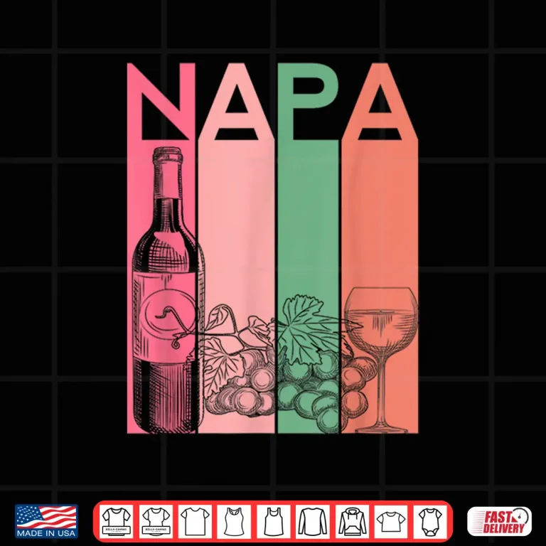 Design Napa California Wine Country Tasting Valley Love Retro Grape Shirt
