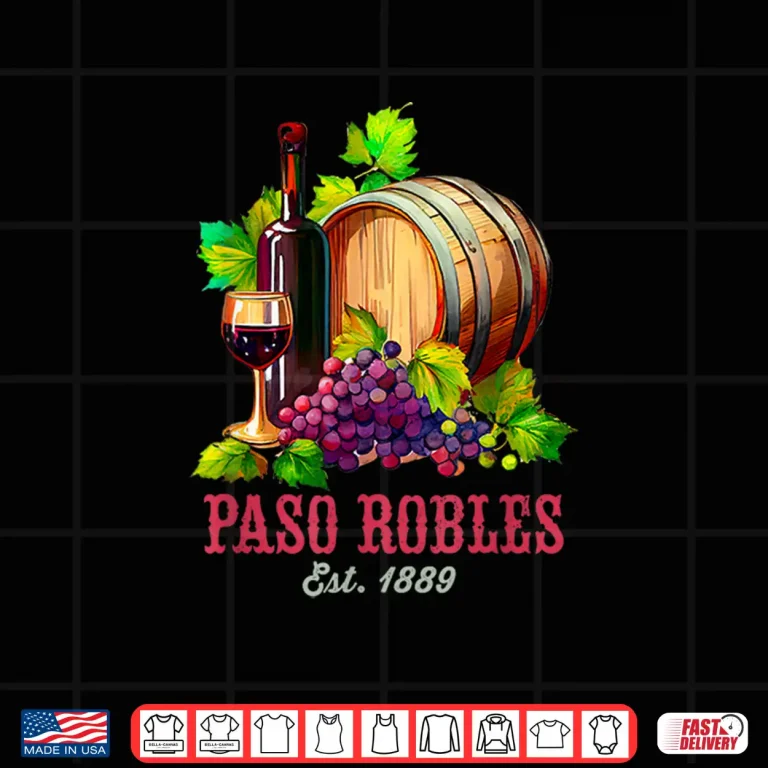 Design Paso Robles Vineyard California Winery Vintage Wine Tasting Shirt