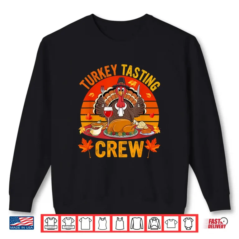 Sweatshirt Vintage Retro Turkey Tasting Crew Thanksgiving Dinner Wine Shirt