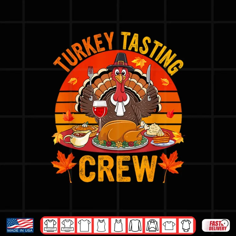 Design Vintage Retro Turkey Tasting Crew Thanksgiving Dinner Wine Shirt