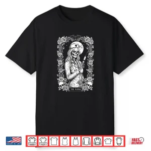 Gothic Nurse Skeleton Dark Medical Halloween Aesthetic Shirt