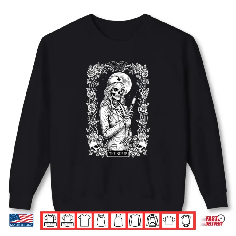 Sweatshirt Gothic Nurse Skeleton Dark Medical Halloween Aesthetic Shirt