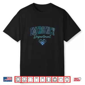 Womens Retro Emergency Department Nurse Er Nurses Day Shirt
