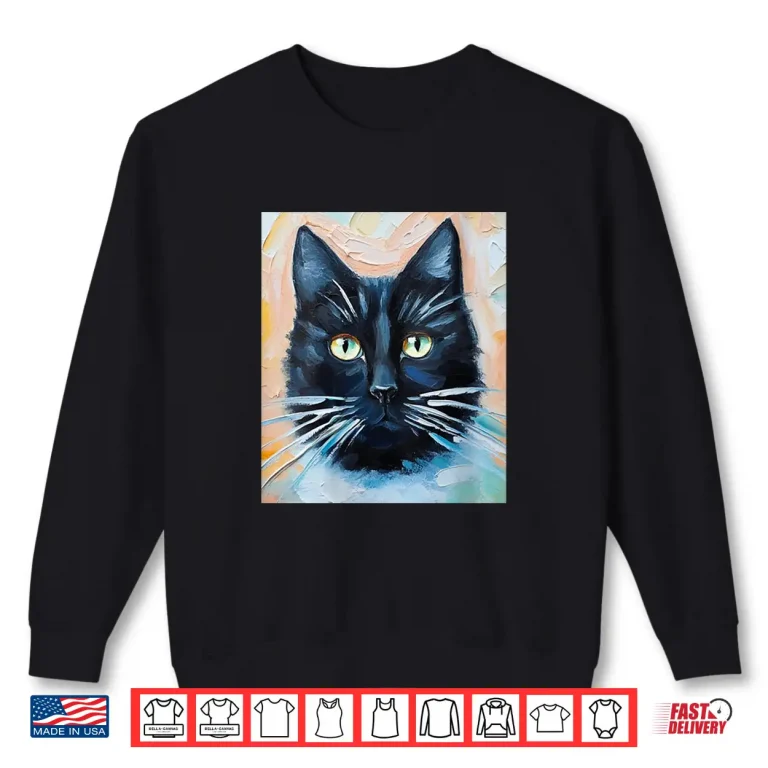 Sweatshirt Womens Black Cat Professional Minimalist Modern Graphic Shirt