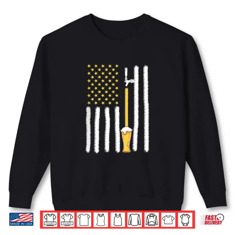 Sweatshirt Craft Beer American Flag USA 4th July Brewery Shirt