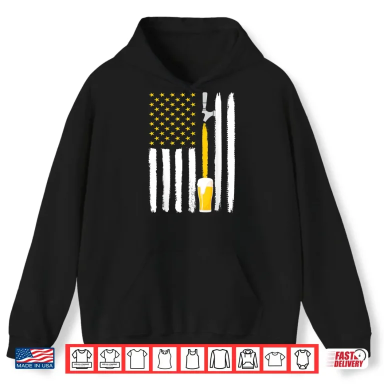 Hoodie Craft Beer American Flag USA Shirt 4th July Brewery