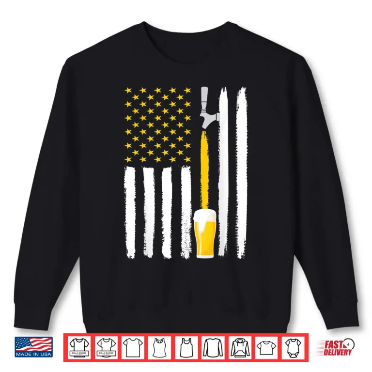 Sweatshirt Craft Beer American Flag USA Shirt 4th July Brewery