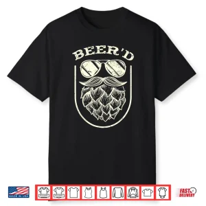 Funny Beer’D   Beard Beer Hops   Craft Beer Drinker Shirt
