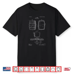 Classic Vintage Patent Print 1898 Craft Beer Barrel Shirt