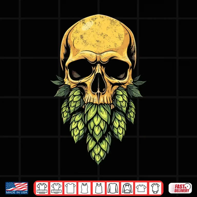 Design Hop Bearded Skull Brewer Funny Craft Beer Drinking IPA Lover Shirt