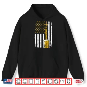 Pouring Beer American Flag Vintage 4Th Of July Craft Brewery Shirt
