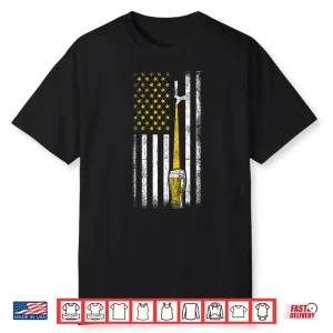 Vintage American Flag Craft Beer Tap Shirt