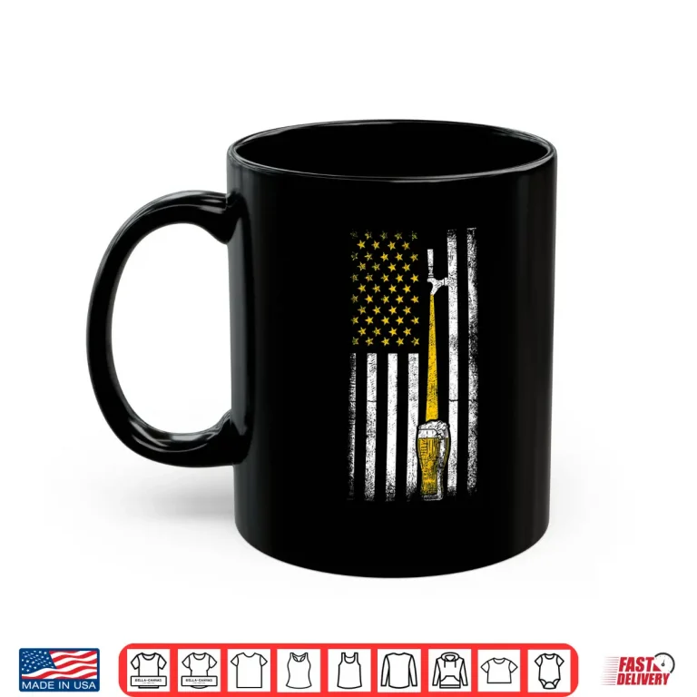 Mug Vintage American Flag Craft Beer Tap Shirt