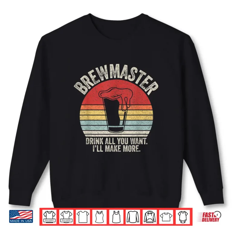 Sweatshirt Vintage Retro Brewmaster Craft Beer Home Brewing Brewer Gift Shirt