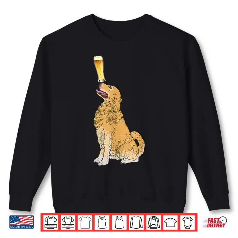 Sweatshirt Golden Retriever Shirt Beer Lovers Shirt Craft Beer Tee