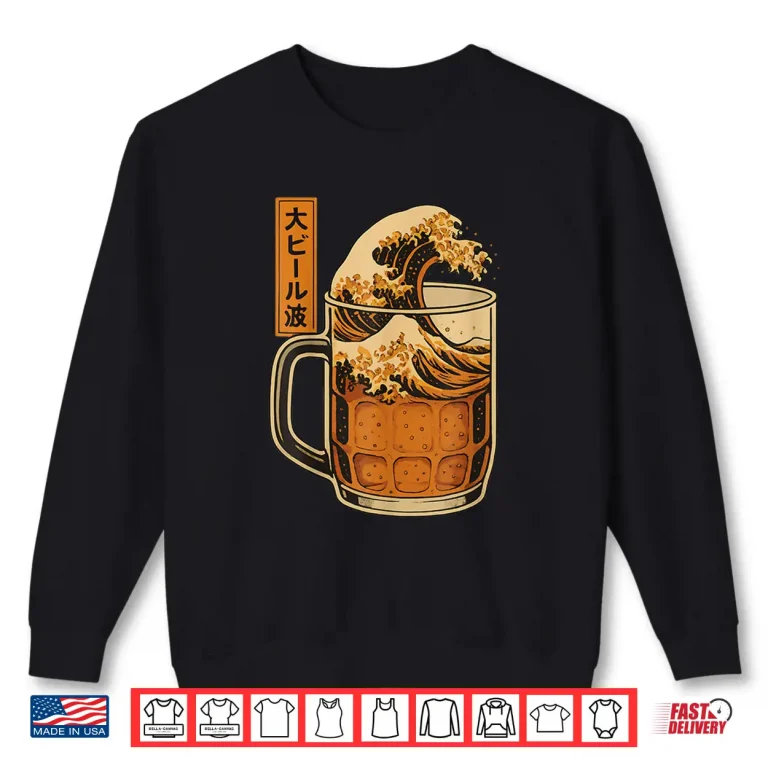 Sweatshirt Great Beer Wave Japanese Ukiyoe Style Beer Mug Shirt