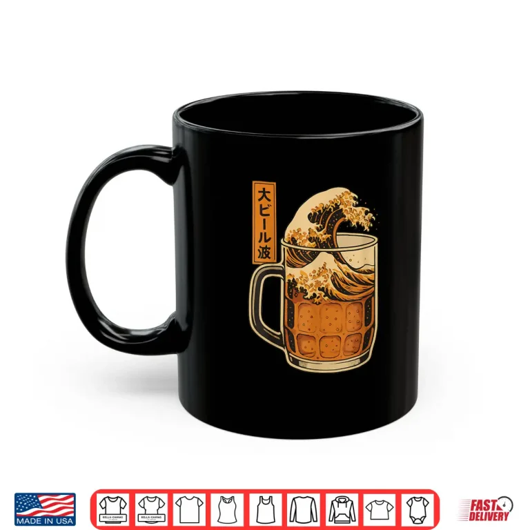 Mug Great Beer Wave Japanese Ukiyoe Style Beer Mug Shirt