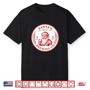 Santa’S Brewing Company Pale Ale Fun Christmas Beer Drinking Shirt