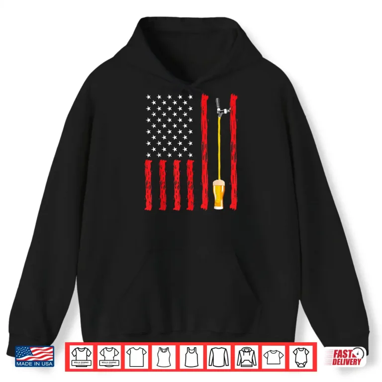 Hoodie American Flag Craft Beer Brewery Design Shirt