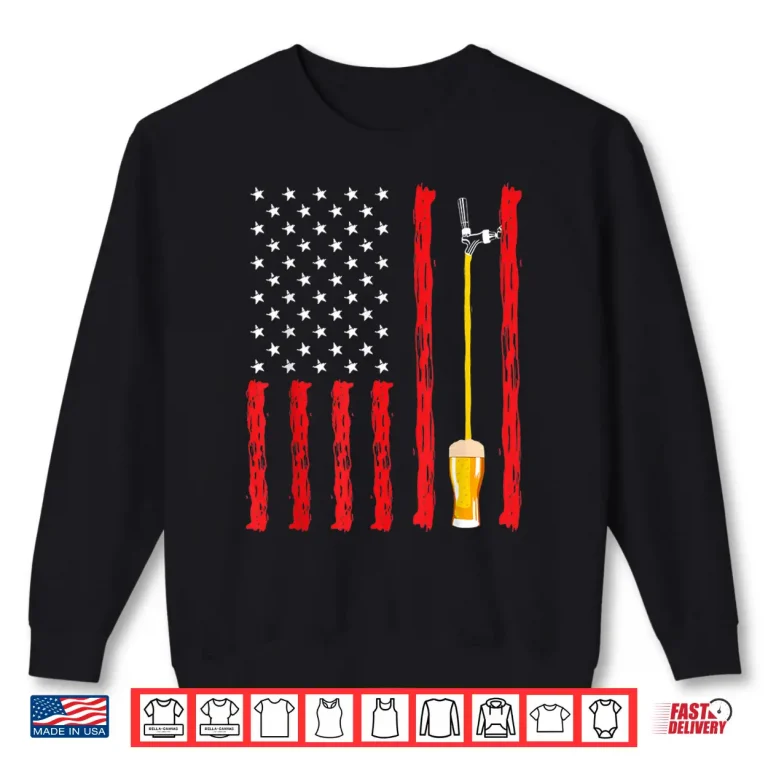 Sweatshirt American Flag Craft Beer Brewery Design Shirt