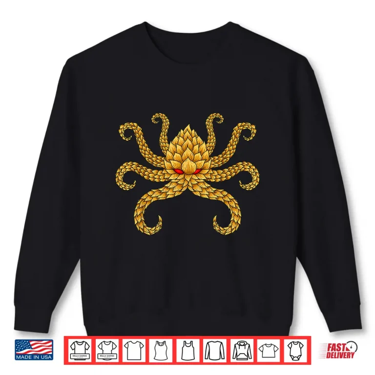 Sweatshirt Craft Beer Gift For Men Hoptopus Home Brewing IPA Lover Shirt