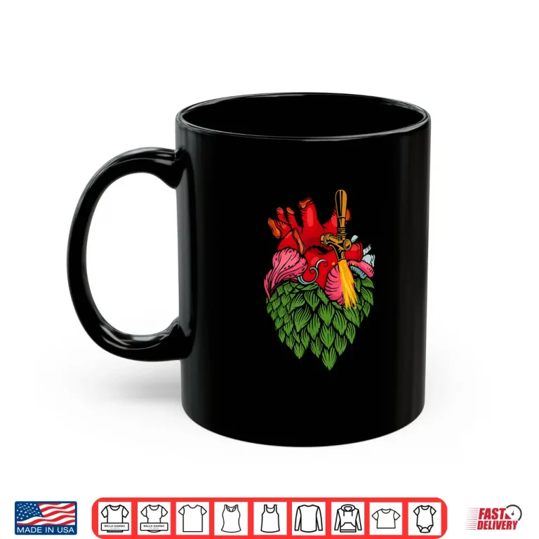 Mug Home Brewing IPA Craft Beer Brewer Hop Heart Shirt