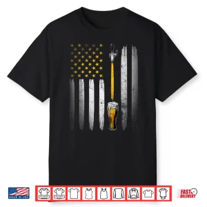Retro Usa Us American Flag Beer Craft Brewer Craft Beer Shirt