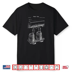 Vintage Beer Tap Blueprint Shirt Craft Brewing Brewery Tee