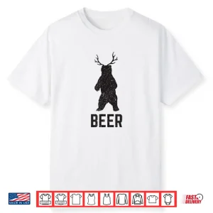 Deer Antlers Bear Beer Shirt Funny Craft Beer Shirt
