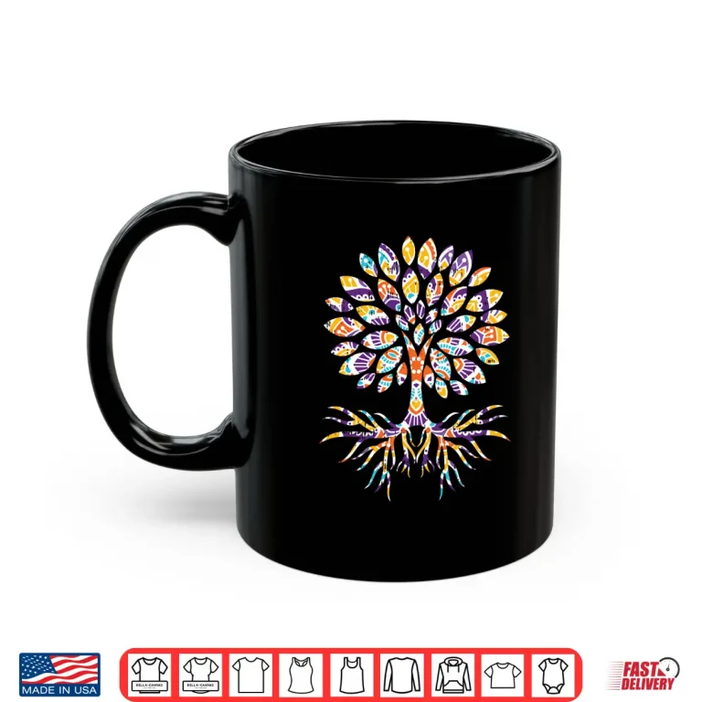 Mug Tree of Life Mandala Black Meditation Yoga Gift Shirt