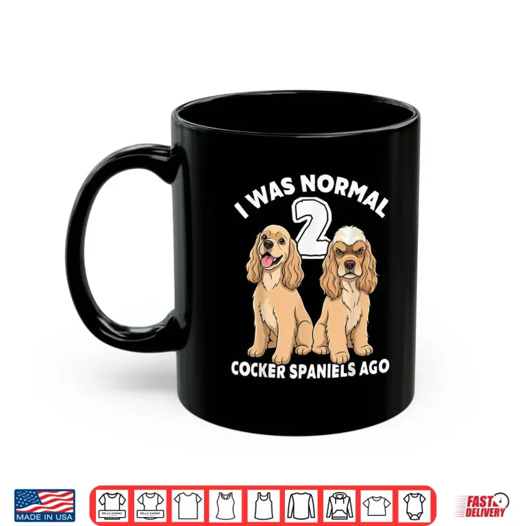 Mug Two Cocker Spaniels Dogs Funny Professional Graphic Shirt