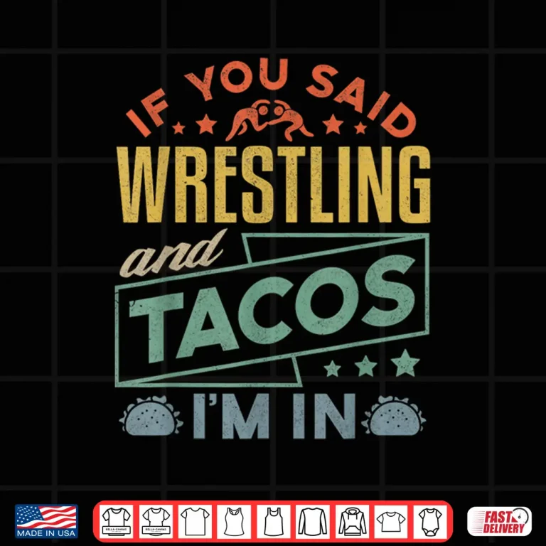 Design Funny Wrestling and Tacos Shirt Wrestle Retro Men Boys Kids Shirt