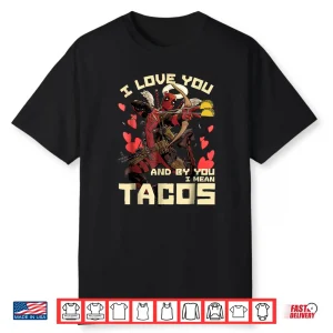 Marvel Deadpool Cupid Love For Tacos Graphic Shirt