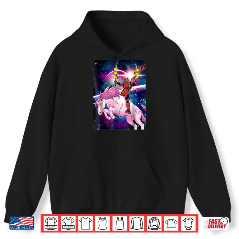 Hoodie Marvel Deadpool Space Unicorn Tacos Graphic Shirt