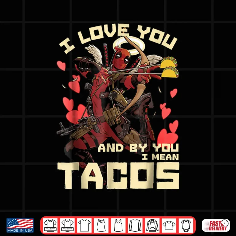 Design Marvel Deadpool Cupid Love For Tacos Graphic Shirt