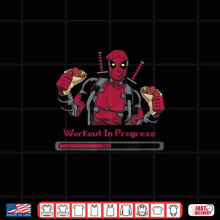 Design Marvel Deadpool Workout In Progress Tacos Shirt