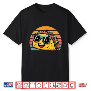 Retro Sunset Tacos Costume For Food Lovers Funny Tacos Shirt