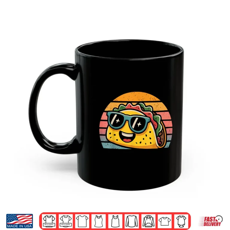 Mug Retro Sunset Tacos Costume for Food Lovers Funny Tacos Shirt