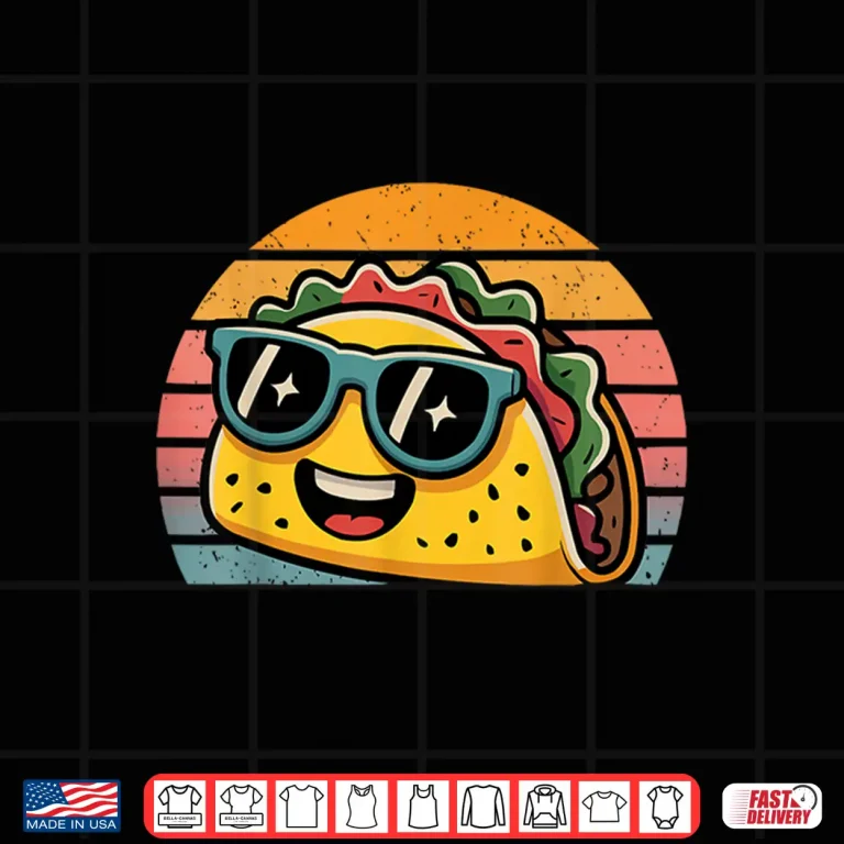 Design Retro Sunset Tacos Costume for Food Lovers Funny Tacos Shirt