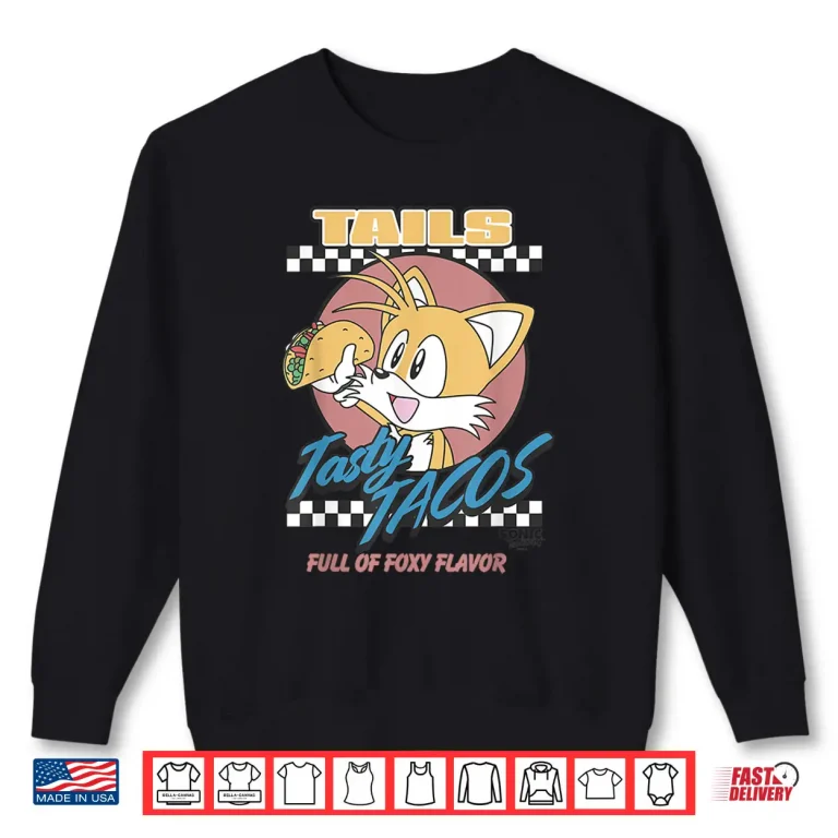 Sweatshirt Sonic The Hedgehog Tails Tasty Tacos Foxy Flavor Vintage Shirt