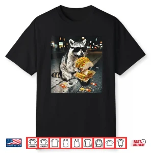 Cool Raccoon In Sunglasses Eating Tacos Street Food Animal Shirt