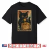 Funny Black Cat Eating Tacos Retro Japanese Shirt