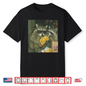 Funny Vintage Raccoon Eating Tacos Meme Humor Men Women Shirt