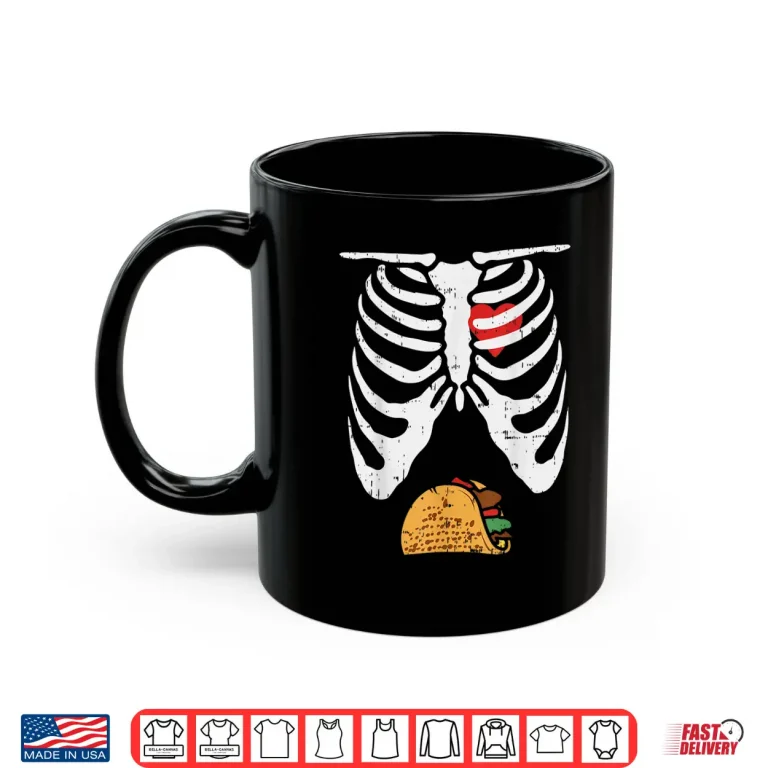 Mug Halloween Shirt Skeleton Pregnancy Tacos Xray Soon To Be Dad Shirt